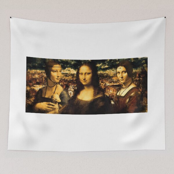 Item preview, Lady with an Ermine, Mona Lisa, and La Belle Ferronniere - digital recreation designed and sold by NickoPrints.