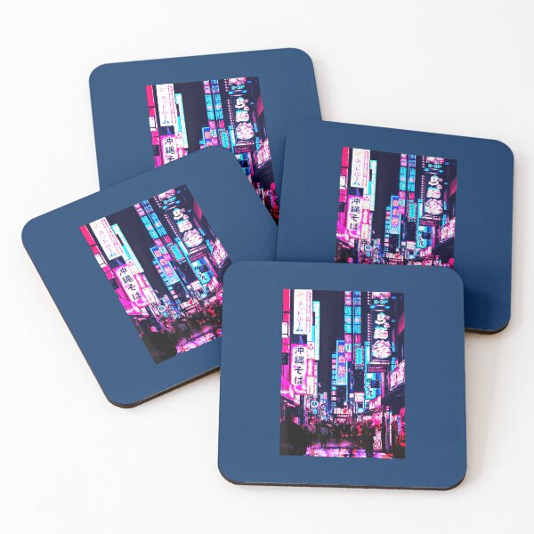 Item preview, Streets Of Tokyo Japan Night Scene With Lights Vaporwave designed and sold by KaiRuiwe.