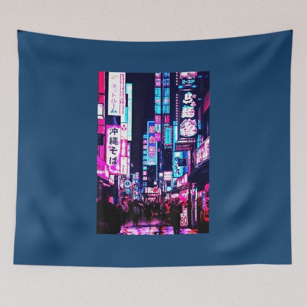 Item preview, Streets Of Tokyo Japan Night Scene With Lights Vaporwave designed and sold by KaiRuiwe.