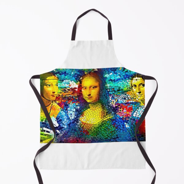 Item preview, Lady with an Ermine, Mona Lisa, and La Belle Ferronniere - colorful mosaic designed and sold by NickoPrints.