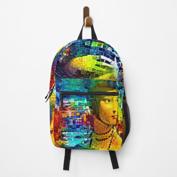 Item preview, Lady with an Ermine, Mona Lisa, and La Belle Ferronniere - colorful mosaic designed and sold by NickoPrints.
