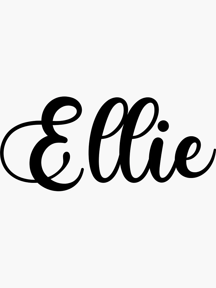 Ellie Female Name - in Stylish Lettering Cursive Typography Text