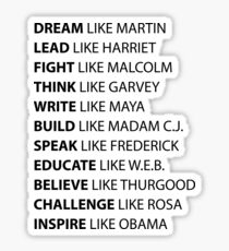 Héros noir | Histoire noire | Leaders des droits civils afro-américains Sticker