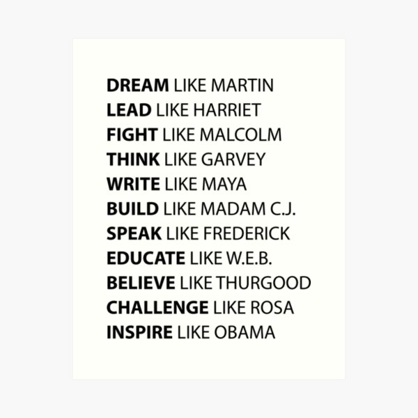 Black Hero | Black History | African American Civil Rights Leaders Art Print