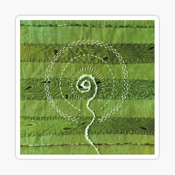 Hand stitched spiral Sticker