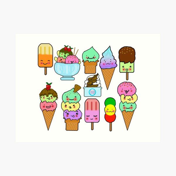 Summer Ice Cream Art Print