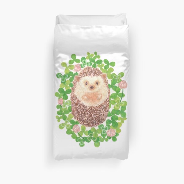 Hedgehog in cloverfield Duvet Cover