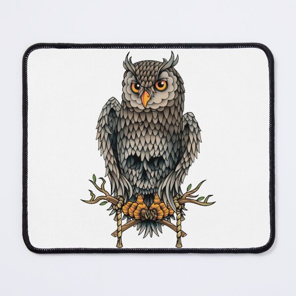 Item preview, owl with skull tattoo designed and sold by si3iy.