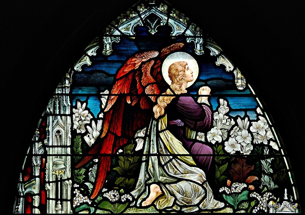 "Stained Glass Window, Trinity Episcopal Church, Newport, RI" by Gerda