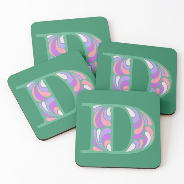 Item preview, Letter D Fancy Monogram Hippie Initial Green designed and sold by everything4eva.