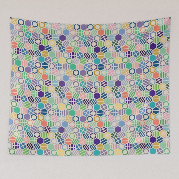Item preview, spring hexagons - repeating pattern designed and sold by AllyFlorida.