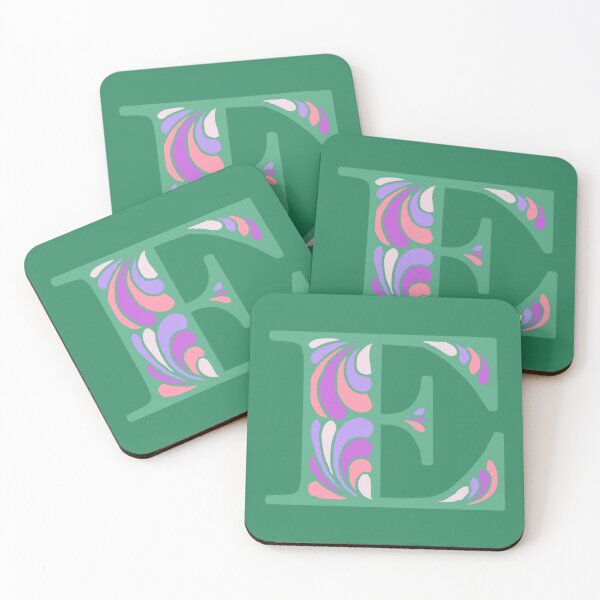 Item preview, Letter E Fancy Monogram Hippie Initial Green designed and sold by everything4eva.