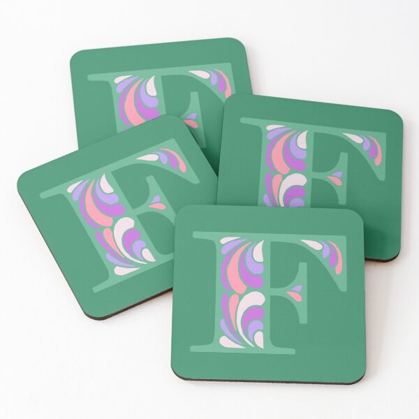 Item preview, Letter F Fancy Monogram Hippie Initial Green designed and sold by everything4eva.
