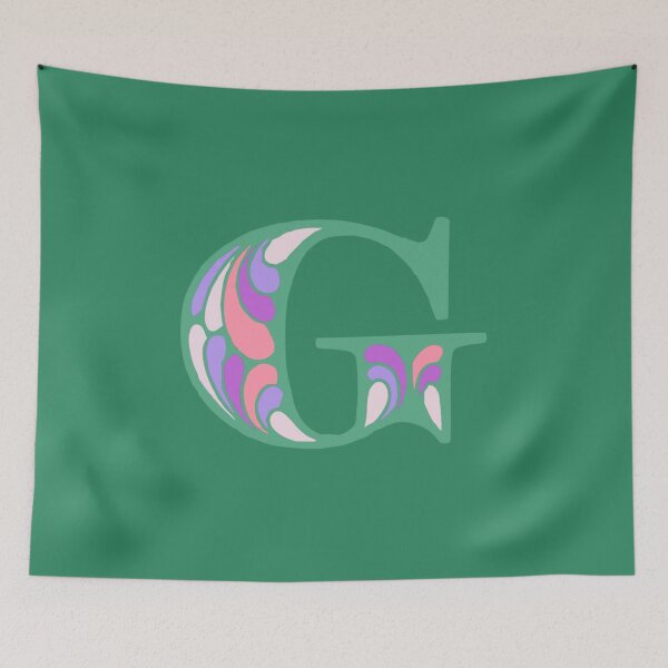 Item preview, Letter G Fancy Monogram Hippie Initial Green designed and sold by everything4eva.
