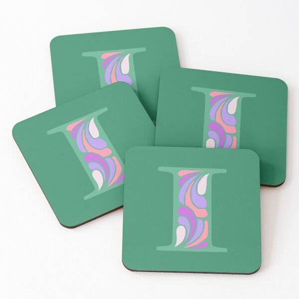 Item preview, Letter I Fancy Monogram Hippie Initial Green designed and sold by everything4eva.