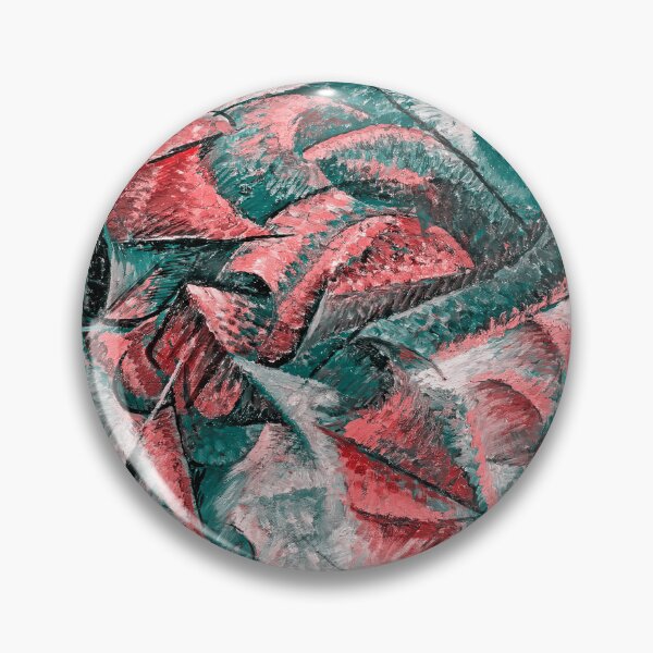 Item preview, Dynamism of a Cyclist by Umberto Boccioni – digital recreation in mallard green and red designed and sold by NickoPrints.