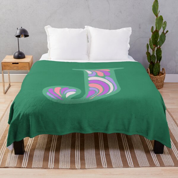 Item preview, Letter J Fancy Monogram Hippie Initial Green designed and sold by everything4eva.
