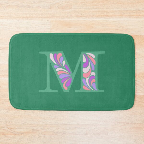 Item preview, Letter M Fancy Monogram Hippie Initial Green designed and sold by everything4eva.