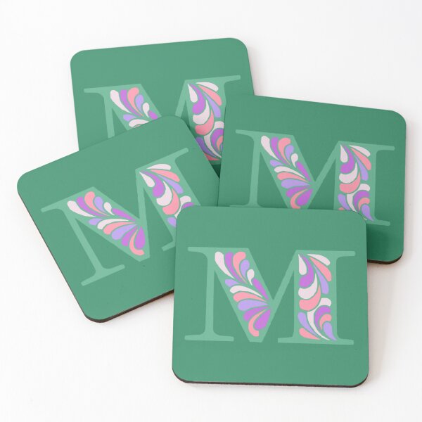 Item preview, Letter M Fancy Monogram Hippie Initial Green designed and sold by everything4eva.