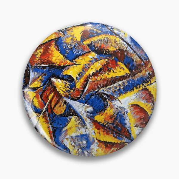 Item preview, Dynamism of a Cyclist by Umberto Boccioni - colorful digital recreation in blue, yellow and red designed and sold by NickoPrints.