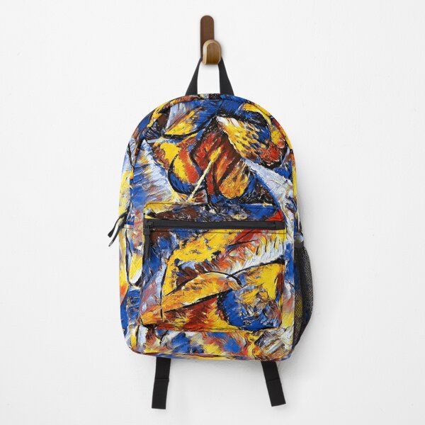 Item preview, Dynamism of a Cyclist by Umberto Boccioni - colorful digital recreation in blue, yellow and red designed and sold by NickoPrints.