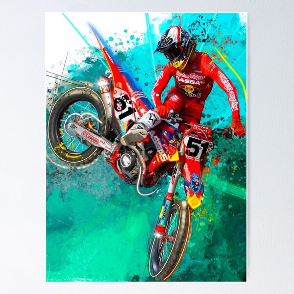 Motocross Wall Decal Motorcycle Wall Decor Dirt Bike Gift Free