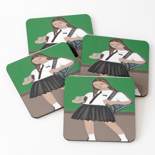 Item preview, Portrait of  Young School Girl  Uniform With Backpack  & Holding Books designed and sold by Dolieart.