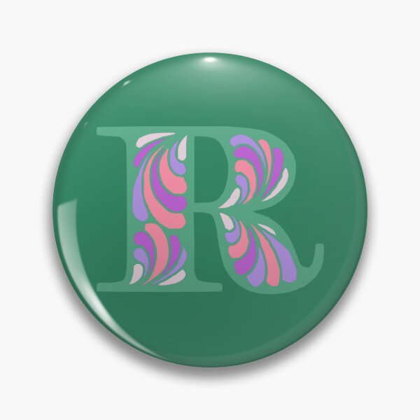 Item preview, Letter R Fancy Monogram Hippie Initial Green designed and sold by everything4eva.