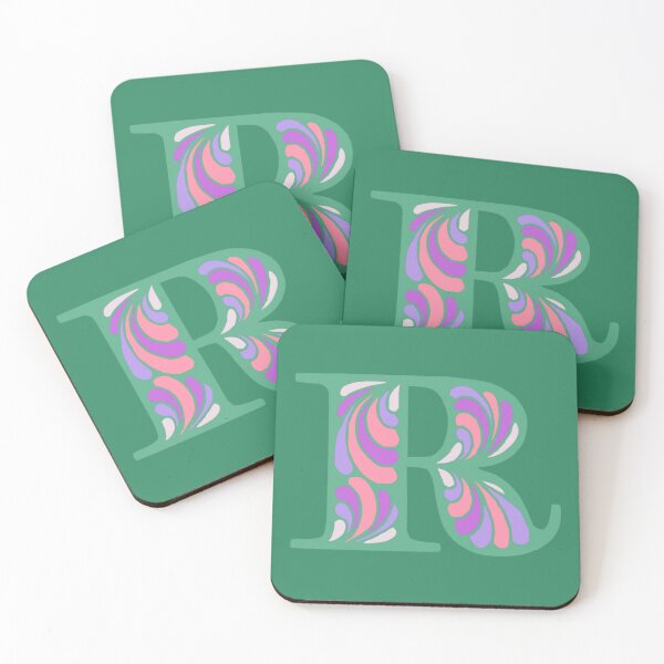 Item preview, Letter R Fancy Monogram Hippie Initial Green designed and sold by everything4eva.