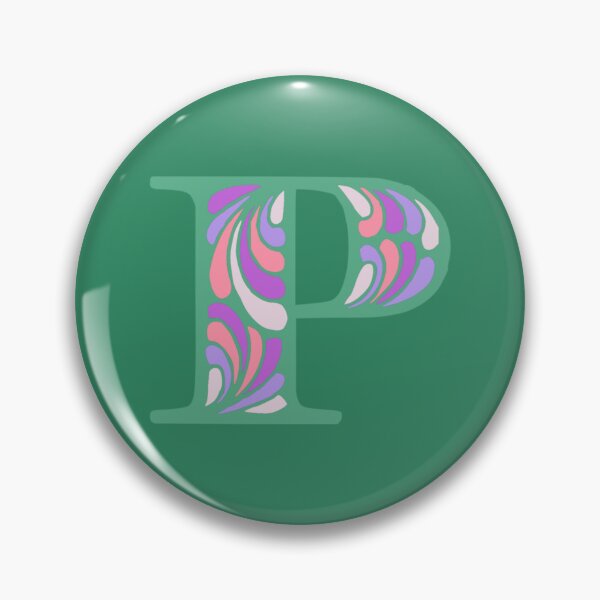 Item preview, Letter P Fancy Monogram Hippie Initial Green designed and sold by everything4eva.