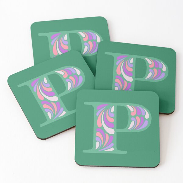 Item preview, Letter P Fancy Monogram Hippie Initial Green designed and sold by everything4eva.