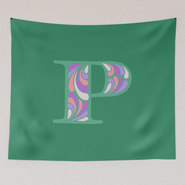 Item preview, Letter P Fancy Monogram Hippie Initial Green designed and sold by everything4eva.