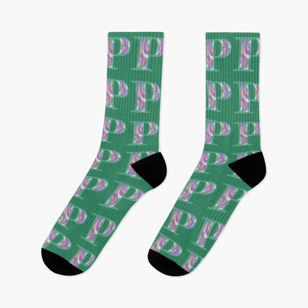 Item preview, Letter P Fancy Monogram Hippie Initial Green designed and sold by everything4eva.