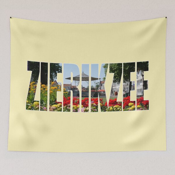 Item preview, Zierikzee in Zeeland in the Netherlands - text with an overlay of a picture of the village square designed and sold by PausePapote.