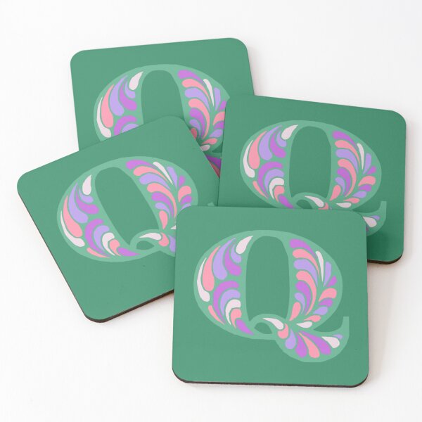 Item preview, Letter Q Fancy Monogram Hippie Initial Green designed and sold by everything4eva.