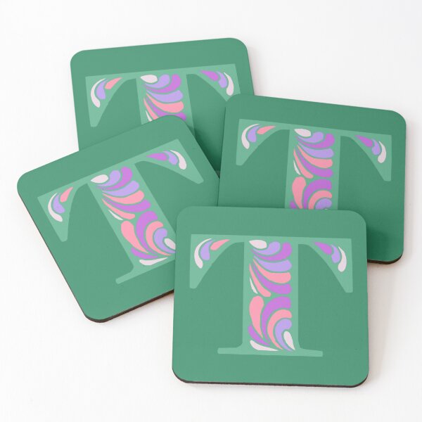 Item preview, Letter T Fancy Monogram Hippie Initial Green designed and sold by everything4eva.