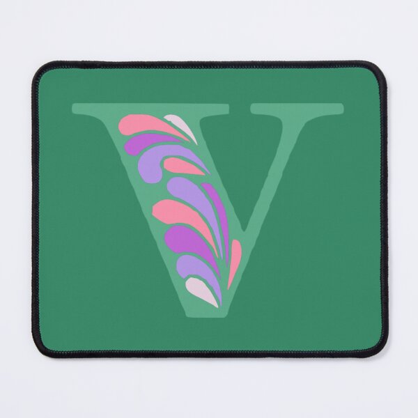 Item preview, Letter V Fancy Monogram Hippie Initial Green designed and sold by everything4eva.