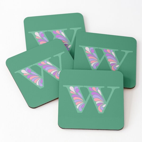 Item preview, Letter W Fancy Monogram Hippie Initial Green designed and sold by everything4eva.