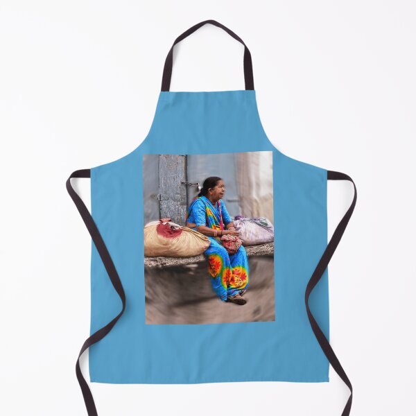 Item preview, Woman resting with sacks of cloth designed and sold by indiafrankk.