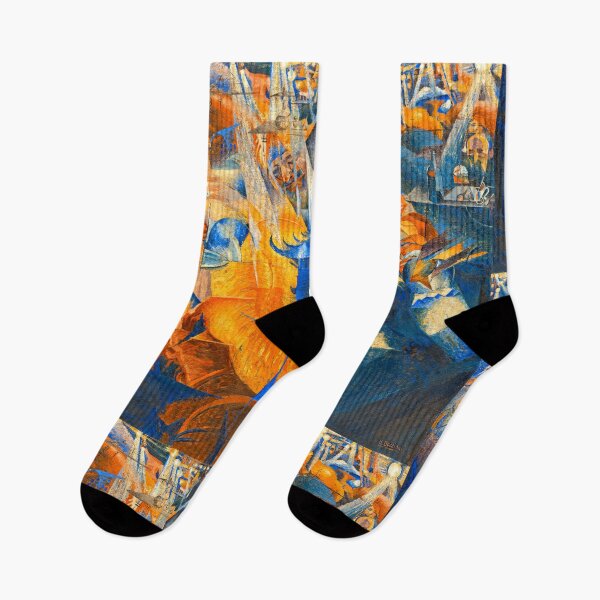 Item preview, The Laugh by Umberto Boccioni - digital recreation in blue and orange designed and sold by NickoPrints.