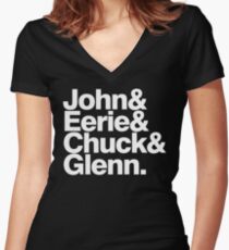 Danzig memember list ampersand shirt Women's Fitted V-Neck T-Shirt