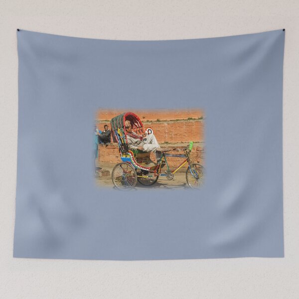 Item preview, Rickshaw and sleeping driver designed and sold by indiafrankk.
