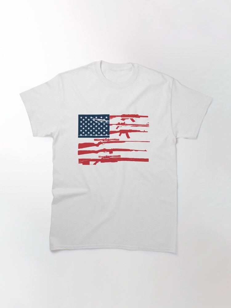 Alternate view of Support 2nd Amendment Gun Rights American Flag Classic T-Shirt