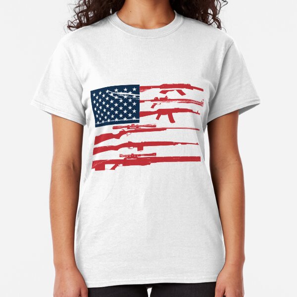 Support 2nd Amendment Gun Rights American Flag Classic T-Shirt