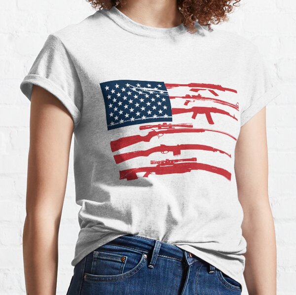 Support 2nd Amendment Gun Rights American Flag Classic T-Shirt