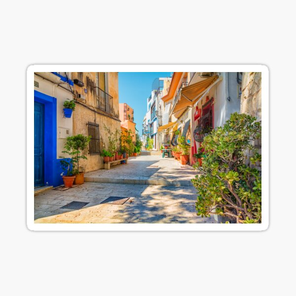 Alicante old town, sunlit street Sticker