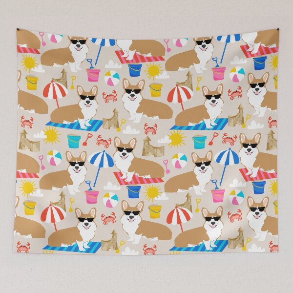 Item preview, Corgi welsh corgi summer beach sandcastles dog gifts dog breeds by pet friendly designed and sold by PetFriendly.