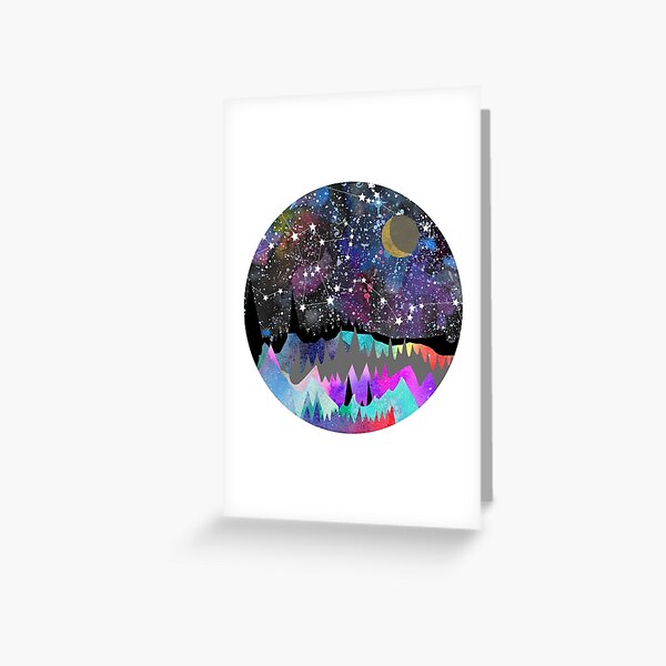 Paisaje de montaña de acuarela de Orion Tarjetas de felicitación