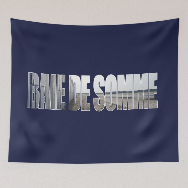 Item preview, Baie de somme in France - text with sea landscape overlay, beach and huts designed and sold by PausePapote.