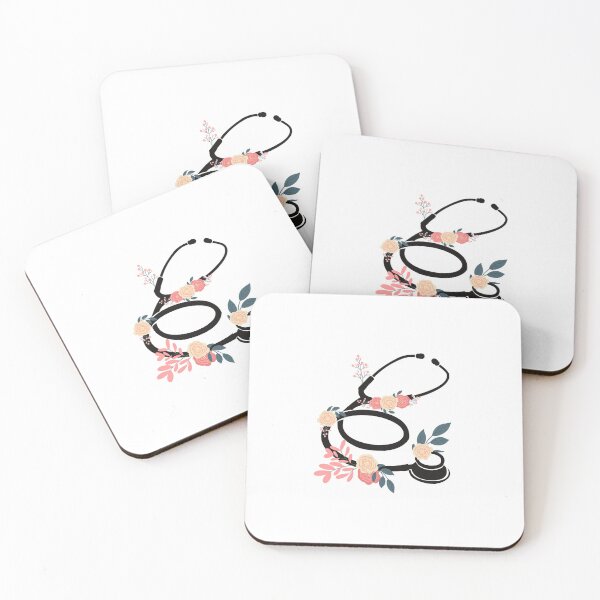 Item preview, Estetoscopio negro con flores. designed and sold by Preslava Genova.